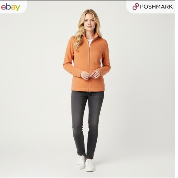 Brunello Cucinelli Sweaters - Brunello Cucinelli Women's Wool/Angora/Cashmere Blend‎ Sweater - Orange - Medium